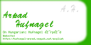 arpad hufnagel business card